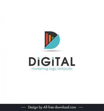 digital marketing logo flat contrast stylized texts chart