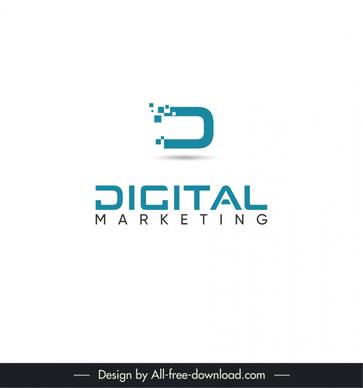 digital marketing logo flat geometric stylized texts