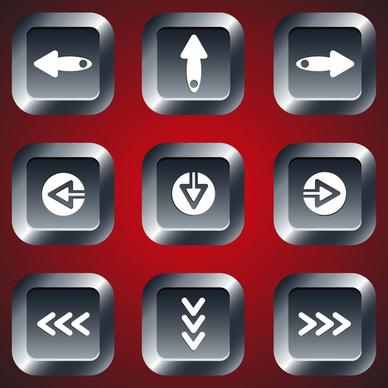 digital navigation buttons illustration on black squares