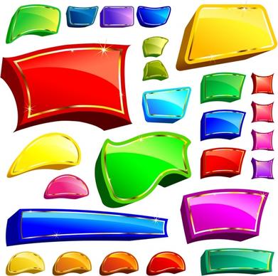 button templates collection modern colorful shiny 3d shapes