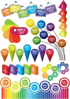 infographic elements colorful modern 3d flat shapes