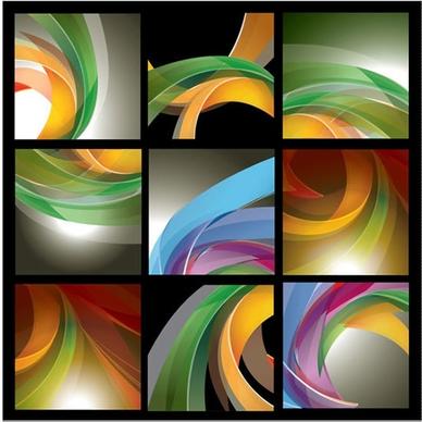 decorative background templates colorful dynamic 3d swirled decor