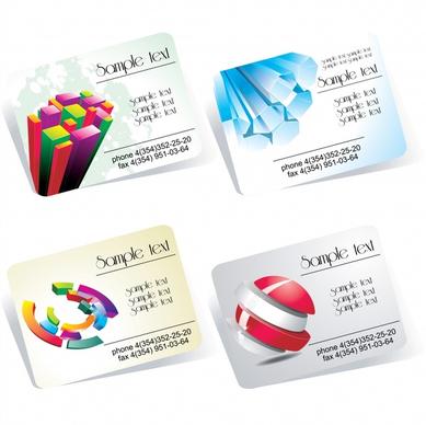name card templates colorful 3d geometric decor