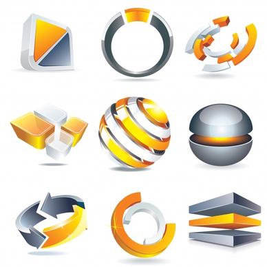logo templates shiny modern 3d shapes
