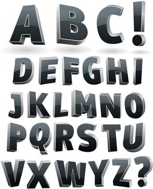 alphabet background modern shiny grey 3d shapes