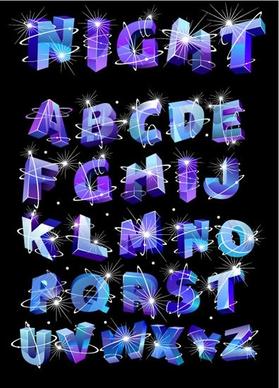 alphabet background dynamic 3d design twinkling lights decor