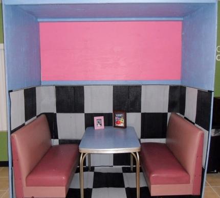 diner booth pink