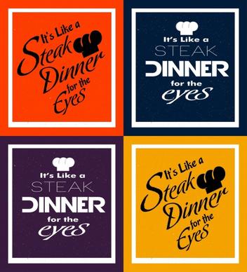 dinner banner sets various colored design calligraphic decor