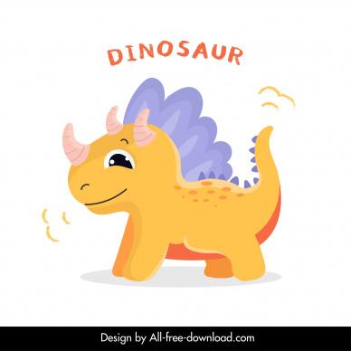 dinosaur design elements cute cartoon Triceratops species