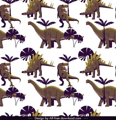 dinosaur pattern template cartoon characters repeating design