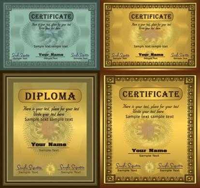 certificates templates elegant luxury shiny retro design