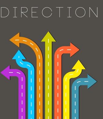 direction background multicolored road arrows decoration