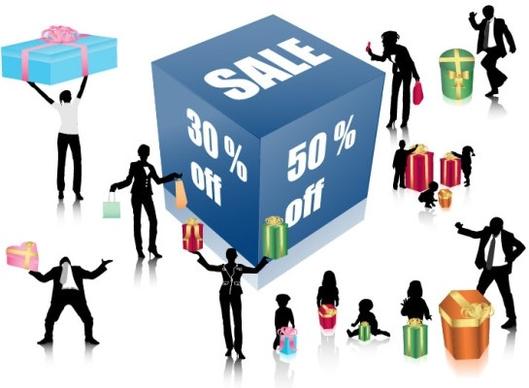 discount sales figures vector with