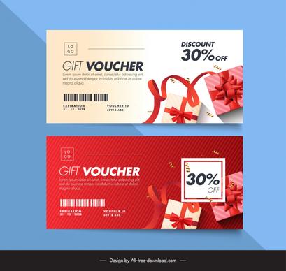discount voucher template modern dynamic present ribbon