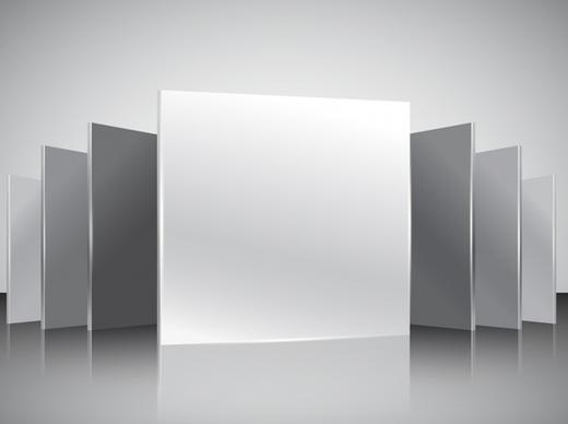exhibition template elegant grey 3d blank panels sketch