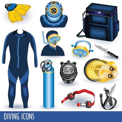 diving equipment 01 vector