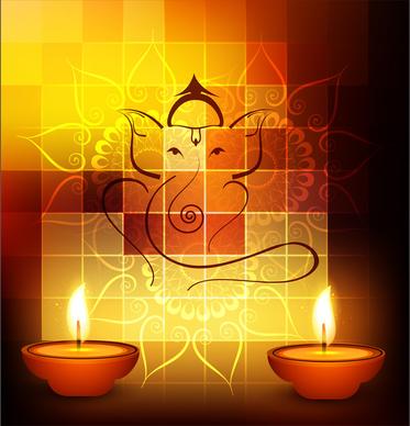 diwali colorfu card decorativel background vector