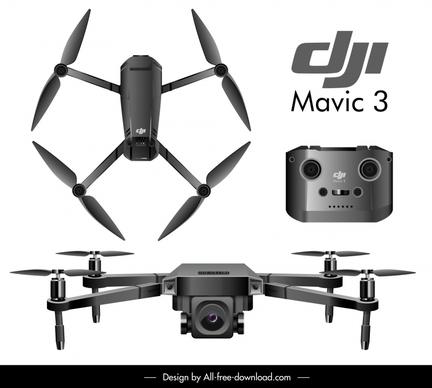 dji mavic drone 3 fly more combo design elements elegant modern