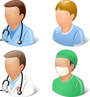 doctor and patient user icons