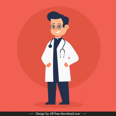doctor career design elements cute cartoon character  