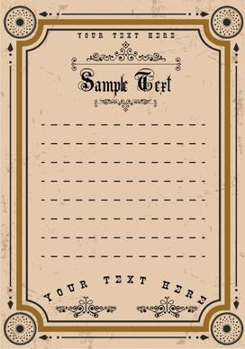 document border template arrows circles decoration classical style