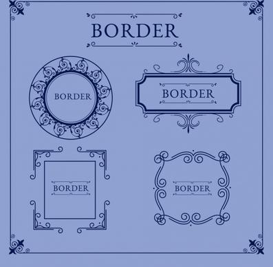 document borders templates retro design symmetrical ornament