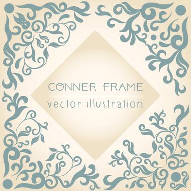 document corner frame template classical flat curves decor