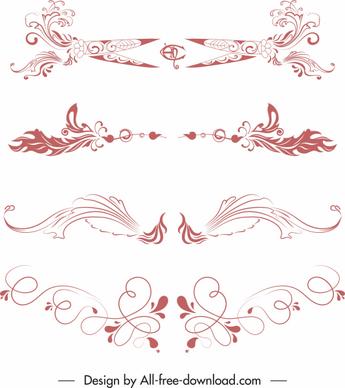 document decor elements classical elegant symmetric shapes