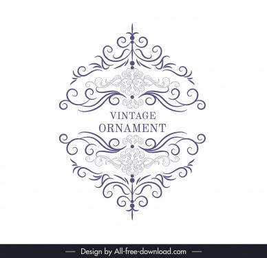 document decor elements elegant handdrawn symmetry