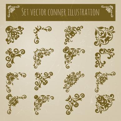 document decorative corners sets various flat symmetric decor