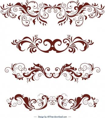 document decorative design elements classical symmetrical swirled decor
