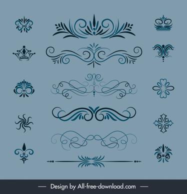 document decorative elements elegant classical shapes
