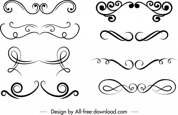 document decorative templates black white symmetrical shapes