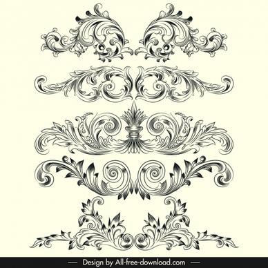 document decorative templates elegant classical european symmetric shapes