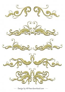 document decorative templates elegant classical symmetric swirled design