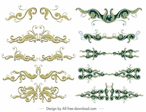 document decorative templates elegant vintage symmetric curves