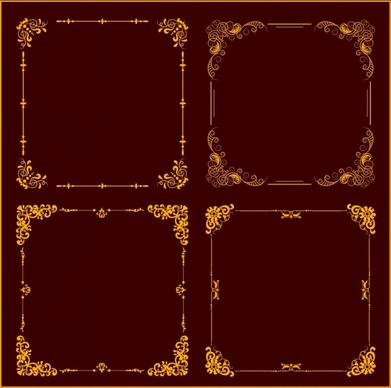 document frame templates classical yellow decoration