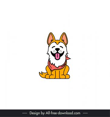 dog logotype icon standing gesture cute handdrawn cartoon sketch