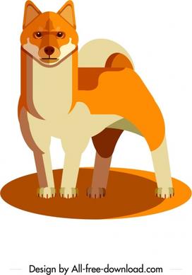 dog species icon orange 3d design