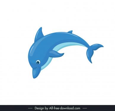 dolphin design elements cute dynamic cartoon