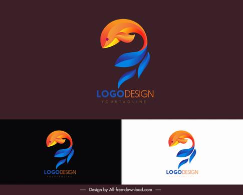 dolphin logo template colored motion sketch