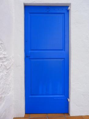 door blue wood
