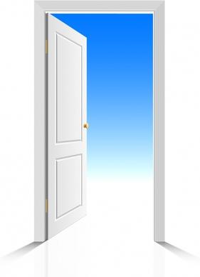 open door background modern bright 3d design