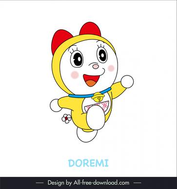 doremi character icon dynamic cute cartoon outline 