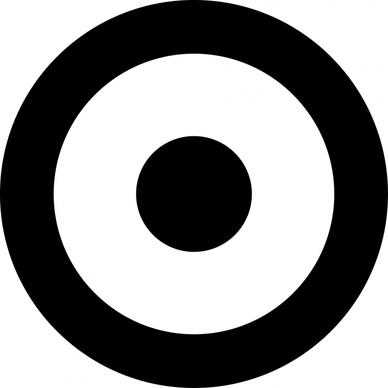 dot circle sign template flat black white symmetric sketch
