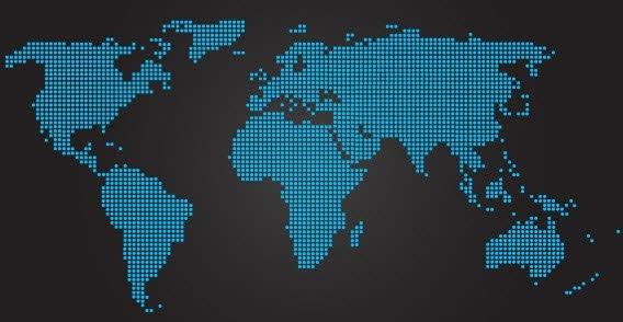 Dotted World Map Vector 