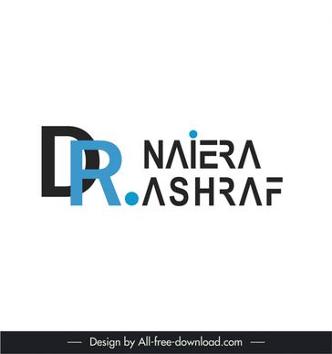dr naiera ashraf logo template elegant flat words decor