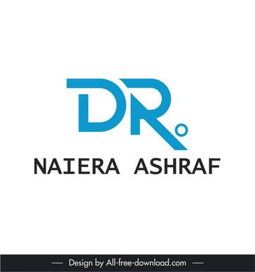 dr naiera ashraf logo template elegant texts sketch