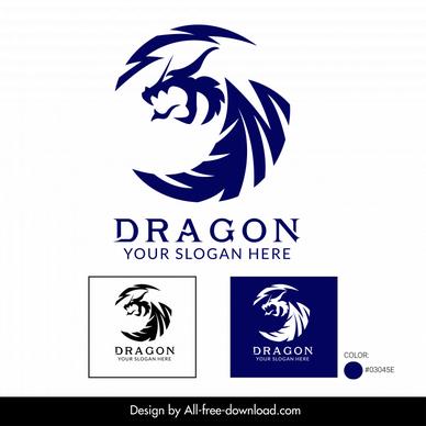 dragon logotype flat dynamic shape