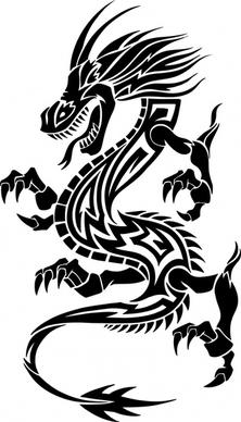 dragonshaped pattern silhouette vector
